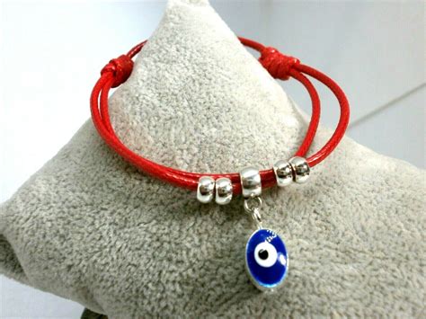 Bracelet Œil Turc Bleu Avec Fil Rouge Réglable eBay