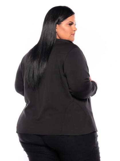 Casaco Neoprene Plus Size Preto G1 G2 G3 Preto G Fashion Casaco