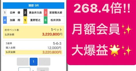 1204的中報告🎯月額会員＆コロガシ‼️🏅勝ちまくり万舟🎉万舟的中💥大勝ち🔥🎉3144倍‼️2684倍‼️3951倍 ️3連続爆益的中