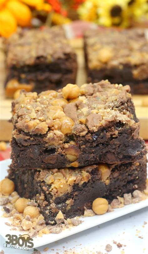 Toffee Brownies Recipe - 3 Boys and a Dog