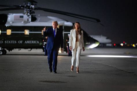 Melania Trump Looks Elegant In White Suit And Nude Heels At Latest Presidential Appearance