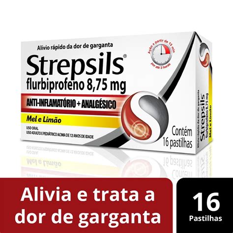 Pastilhas Para Garganta Strepsils Sabor Mel E Lim O Caixa Pastilhas