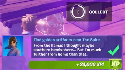 Find Golden Artifacts Near The Spire Fortnite Golden Artifacts Locations Guide Golden