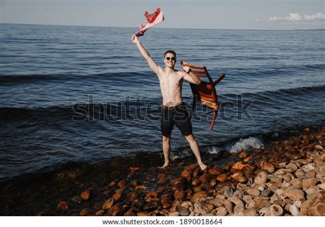 Man On Beach Naked Torso Stock Photo Shutterstock