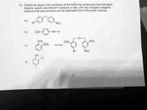 SOLVED 5 Outline All Steps In The Synthesis Of The Following