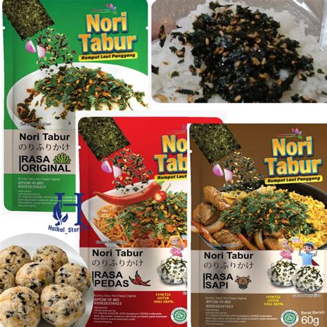 Jual Nori Tabur Rumput Laut Panggang Rasa Original Pedas Sapi Gr