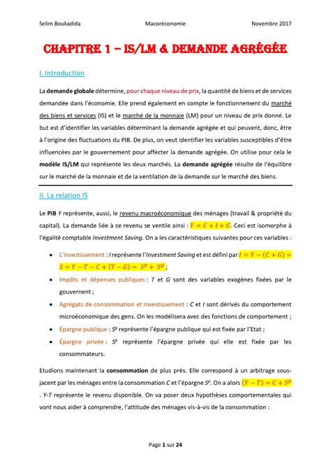 Chapitre R Sum R Sum Analyse Conomique Macro Conomie