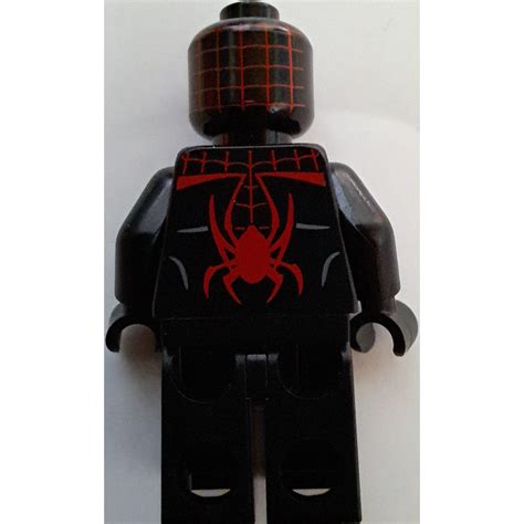 Lego Miles Morales Spider Man With Red Head Webbing And Black Hands Minifigure Brick Owl