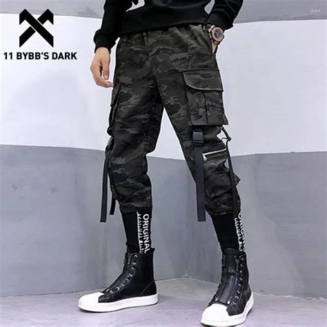 Pantalones De Hombre 11 Bybbs Dark Hip Hop Slim Men Joggers 2023 Encriptado Bordado Rib Ribbons