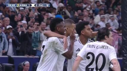 Vídeo Aos 36 min do 1º tempo gol do Real Madrid Mbappé marca contra