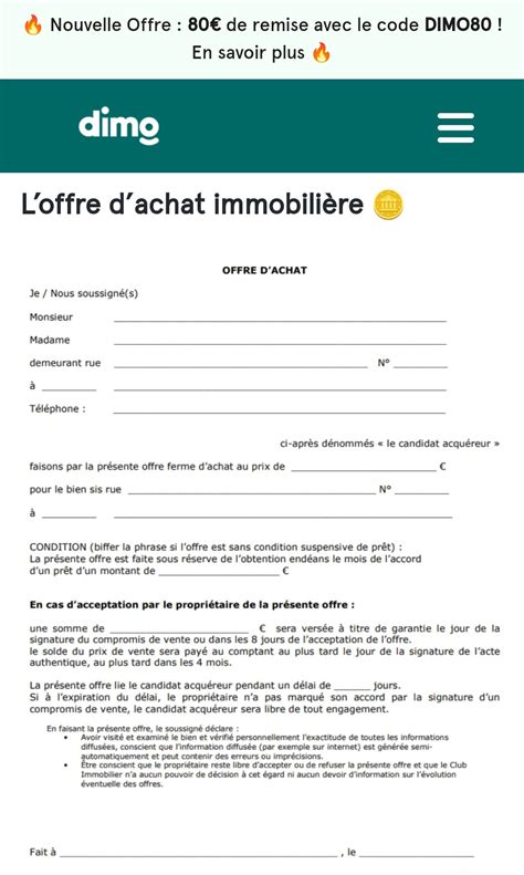 Sous offre d achat que savoir pour une offre immobilière