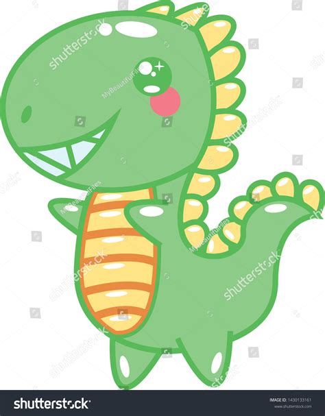 Cute Dinosaur Kawaii Dinosaur Royalty Free Stock Vector 1430133161