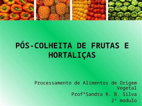 Ppt P S Colheita De Frutas E Hortali As Processamento De Alimentos De