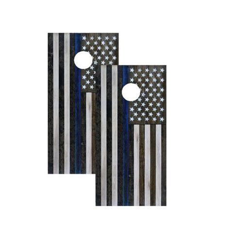 Bandera Americana L Nea Azul Delgada Cornhole Board Skin En Espa A