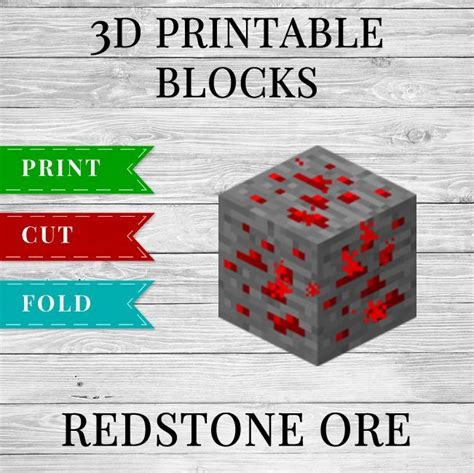 Redstone Ore - Printable Minecraft Redstone Ore Papercraft Template