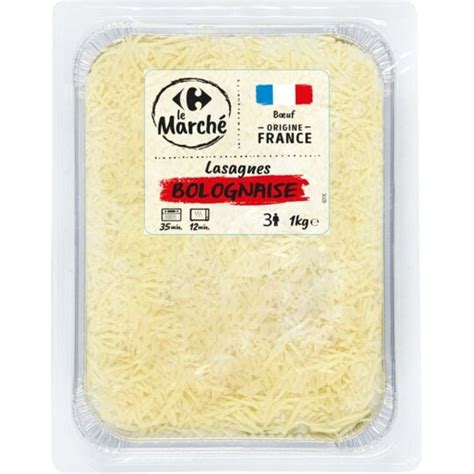 Plat cuisiné Lasagnes bolognaise CARREFOUR LE MARCHE la barquette de