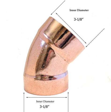 Libra Supply 3 Inch 3 3 Inch DWV 45 Degree Wrought Copper Elbow C X