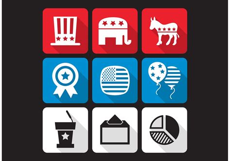 Amerikanische Wahlen Vector Icons 87202 Vektor Kunst Bei Vecteezy