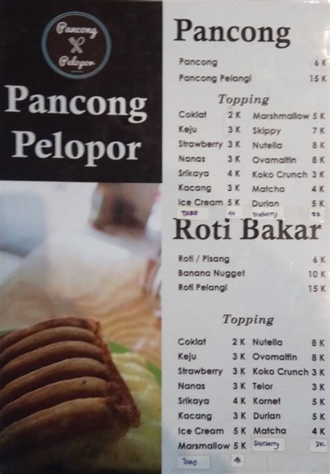 Harga Menu Pancong Pelopor Terbaru Di Jakarta Jakarta