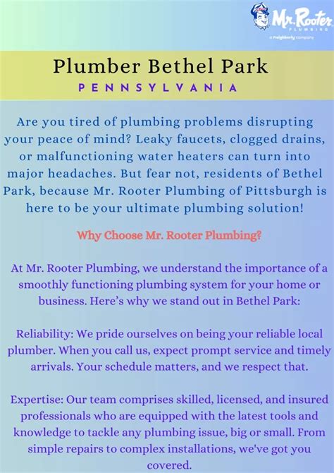 PPT Plumbing Services In Bethel Park Mr Rooter Plumbing Of