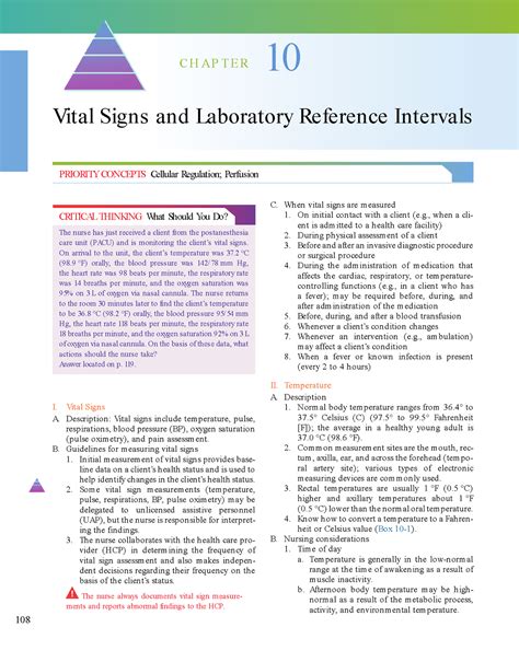 Saunders Vital Signs And Laboratory Reference Intervals RN Nclex C H