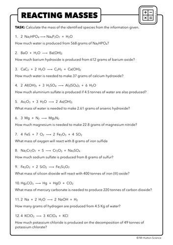 Calculating Reacting Masses Scaling Method Gcse And A Level Teaching Resources