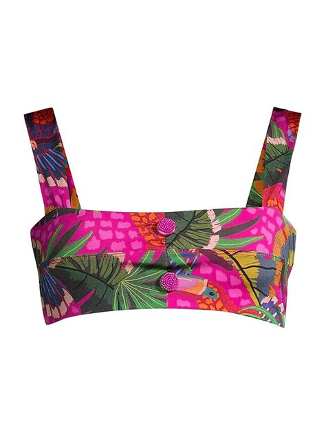 Buy FARM Women S Pink Painted Toucans Bikini Top Pink Painted Toucans