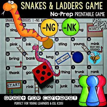 Glued Sounds Ng Nk Game Snakes And Ladders By Busy Bee Studio Tpt