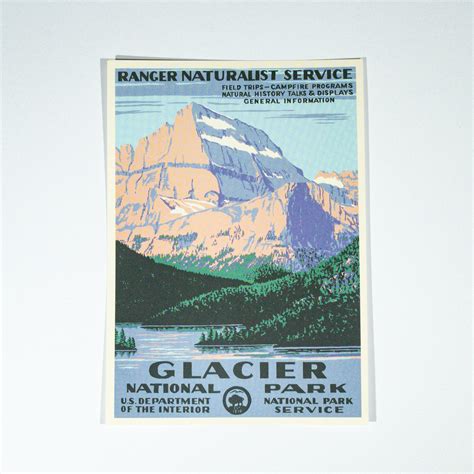 Glacier National Park Wpa Postcard Glacier National Park Conservancy