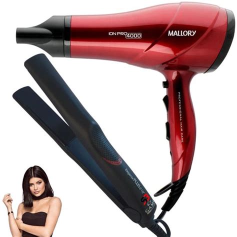 Kit Bivolt Profissional Secador De Cabelo 4000 E Chapinha Mallory