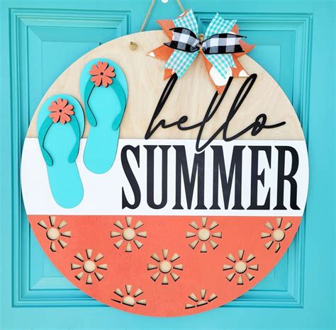 Hello Summer Flip Flop Door Hanger Summer Porch Decor Diy Summer Door