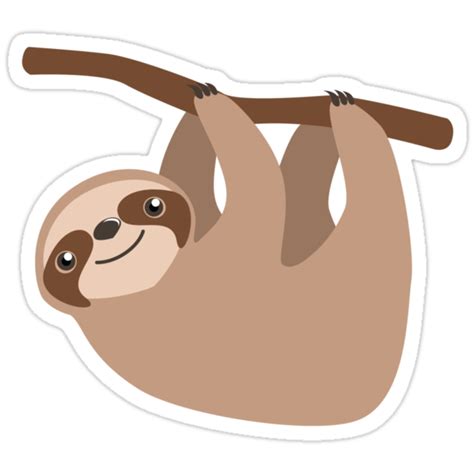 Cute Sloth On A Branch Stickers By Veronica Guzzardi Redbubble