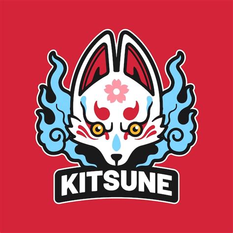 Free Vector | Hand drawn flat design kitsune logo template