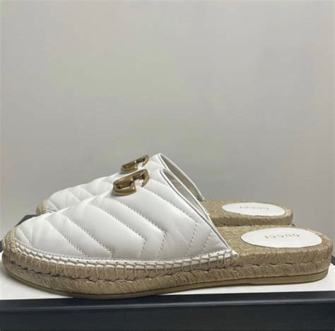 Gucci Marmont Double G Leather Espadrilles Sandals On Carousell