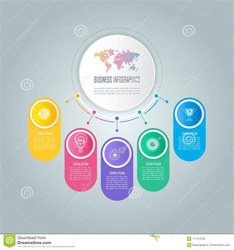 Infographic Design Business Concept With 5 Options Parts Or Pro Stock