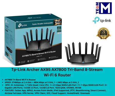 Tp Link Archer Axe75 Axe5400 Tri Band Gigabit Wi Fi 6e Router