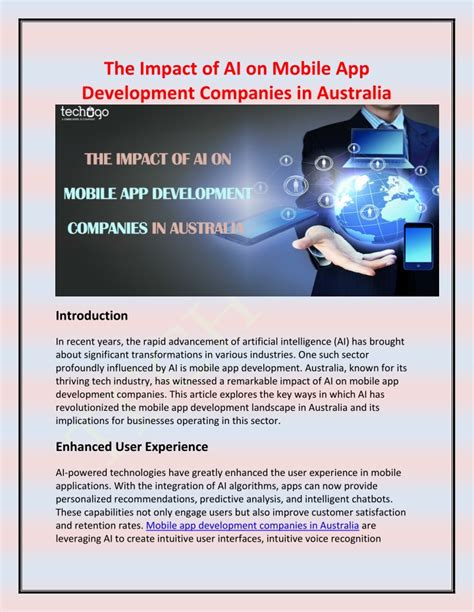 PPT The Impact Of AI On Mobile App Development Companies In Australia