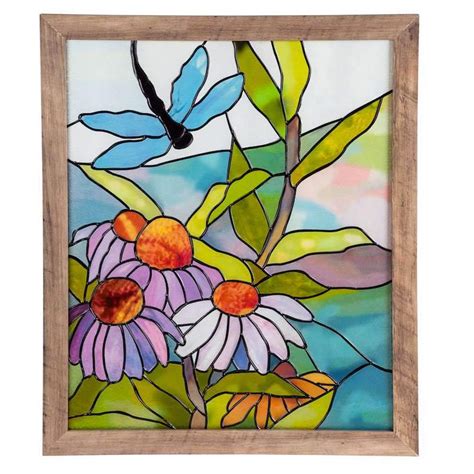 Stained Glass Dragonfly Panel Framed Dragonfly Wall Art The Birdhouse Chick