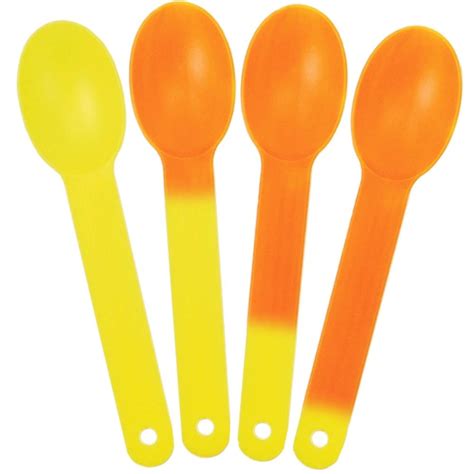 100 Count Xl Crazy Color Changing Spoons Yellow To Orange When Cold