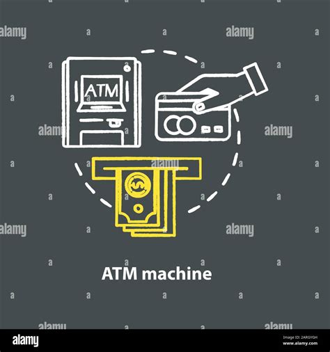 Atm Machine Chalk Concept Icon Bankomat Idea Cashpoint Cashline