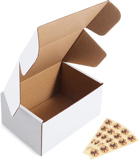 Eupako 6x4x3 Corrugated Box Mailers 25 Pack White Cardboard Small Shipping Boxes