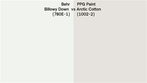 Behr Billowy Down E Vs Ppg Paint Arctic Cotton Side By