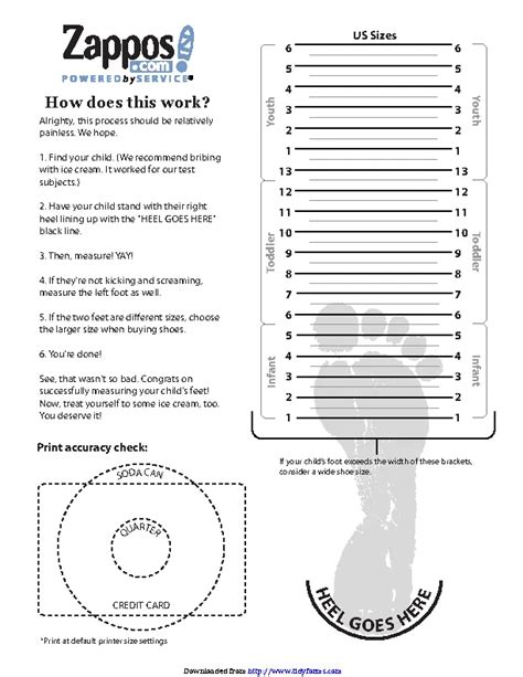 Kids Shoe Size Chart - PDFSimpli