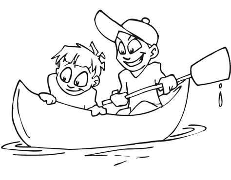 Desenho De Meninos Na Canoa Para Colorir Tudodesenhos