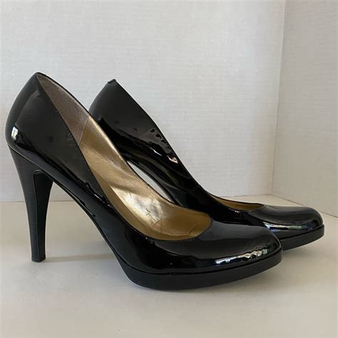 Vintage Guess Black Patent Leather Platform Pumps In Gem