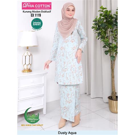 New Release Baju Kurung Moden By Dhia Cotton Plus Saiz Xs To