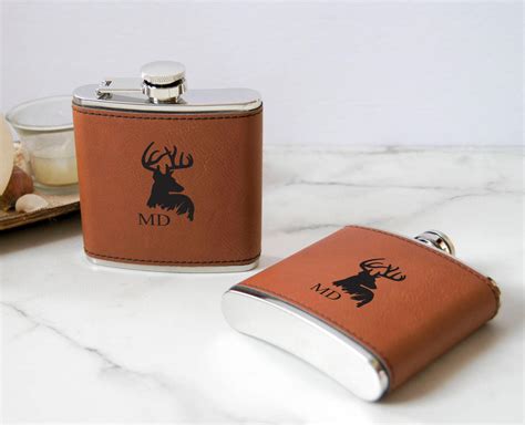 Personalized Flasks, Groomsmen Wedding Gift, Best Man Leather Flasks ...