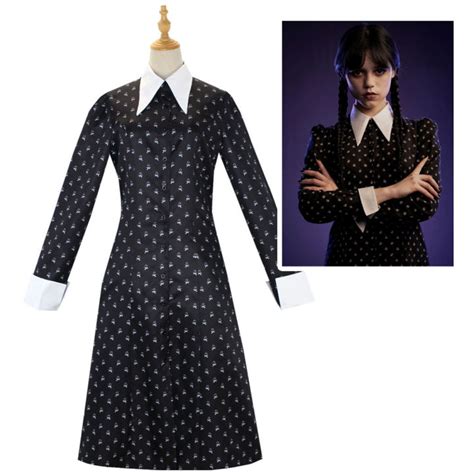 Wednesday Addams Costume for Kids and Adults Halloween Cosplay Addams ...