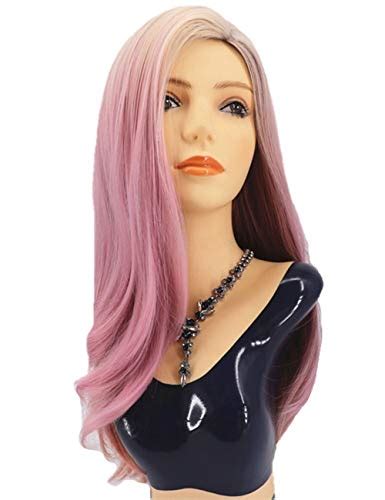 Topwigy Women Pink Ombre Wig Inches Long Straight Synthetic Wig With