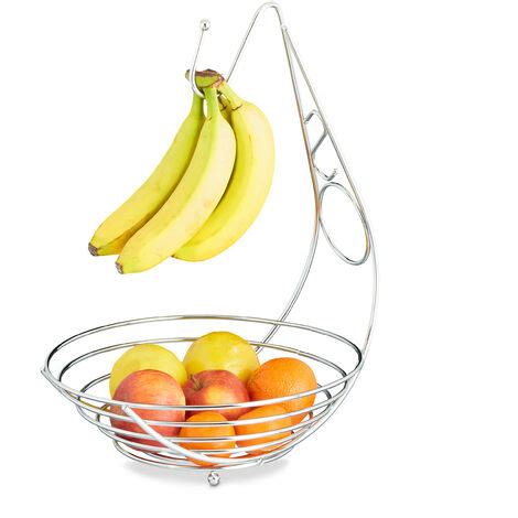 Relaxdays Corbeille Fruits Avec Porte Bananes En M Tal Chrom Porte